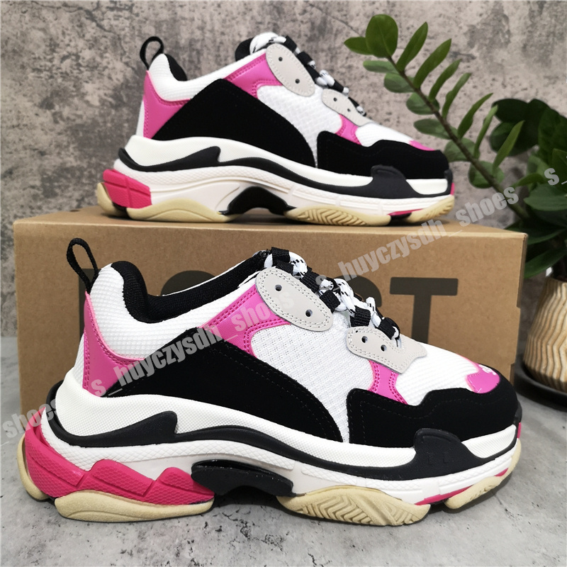 

Top Quality Triple S Mens Womens Casual Shoes Colorful White Black Blue Low Make Old Combination Boots Sports Size EUR 36-45, Customize