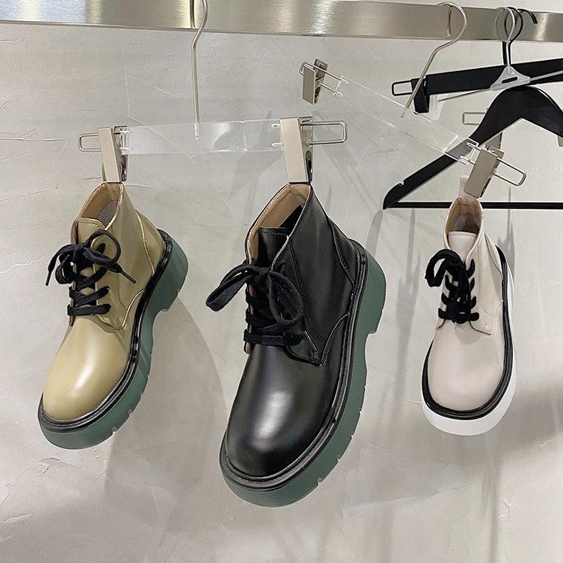 

boots pu platform women heels designer shoes woman booties leather for ankle female fashion rubber sole qs7u, Black