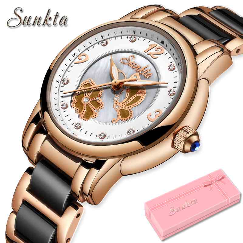 

LIGE Sunkta Watch Women Watches Reloj Mujer Relogio Feminino Reloj Ladies Watch Montre Femme Zegarek Damski Relojes Para Mujer 210517, Rose gold black