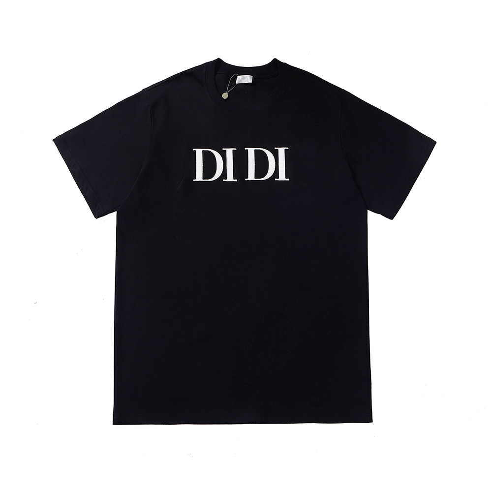 

2021 Summer mens t shirt Pure Cotton Round Neck Breathable Letter Printing Embroidery Black White Short Sleeve Couple Clothing M-2XL, White;black