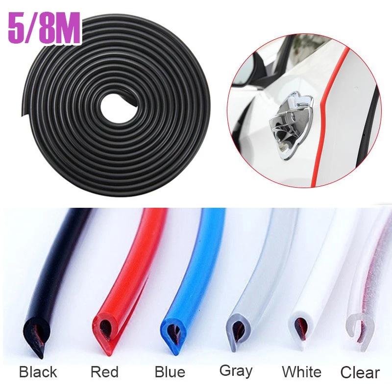 

5M/8M U Type Car Door Edge Rubber Stickers Scratch Protector Moulding Sticker Protection Stikers Sealing Anti-rub Anti-collision Strips, Customize