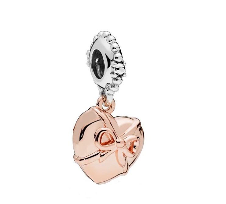 

Fits Pandora Bracelets 20pcs Rose Gold Heart Butterfly Dangle Charms Fits pandora Charms Bracelet Crystal Beads For Jewelry Making 925 Sterling Silver Charms