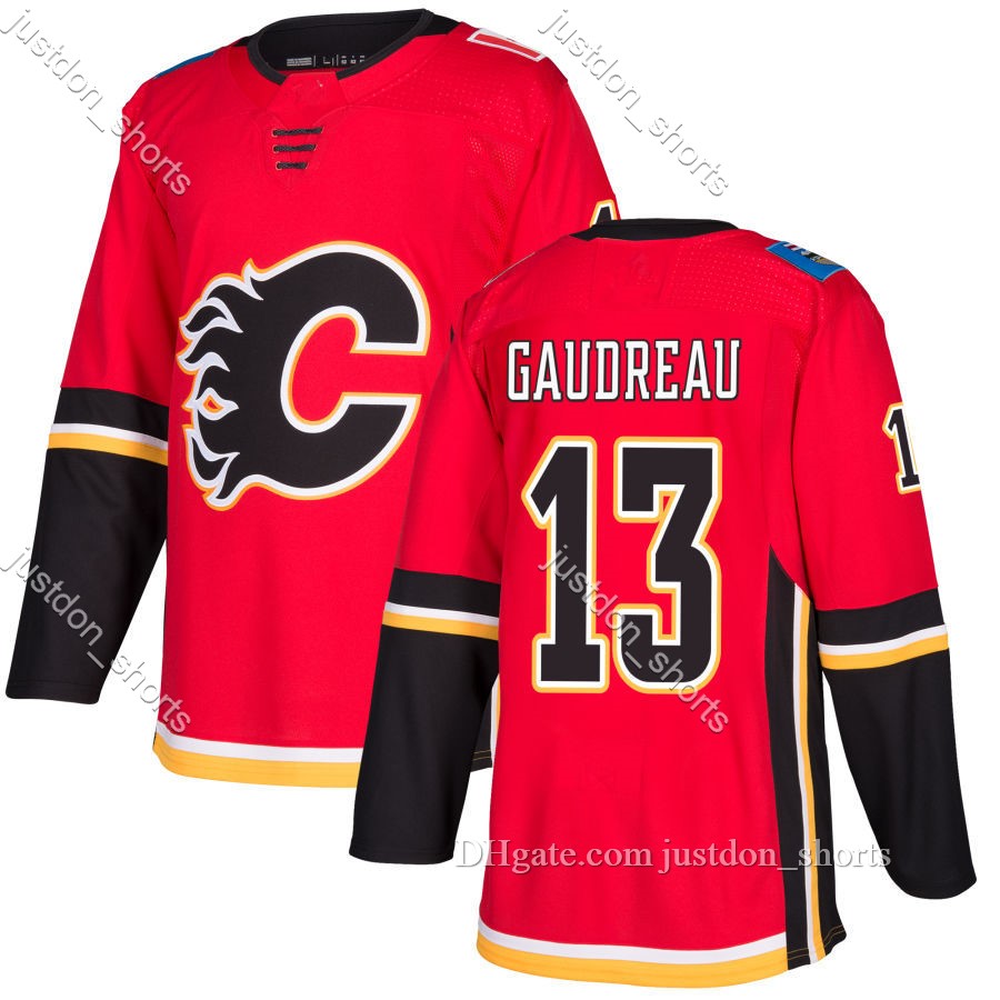 

2021 New Hockey Calgary Flames 13 Johnny Gaudreau Jersey 19 Matthew Tkachuk 23 Sean Monahan 68 Jaromir Jagr 5 Mark Giordano Hocekey Jerseys Shirts, Black;red