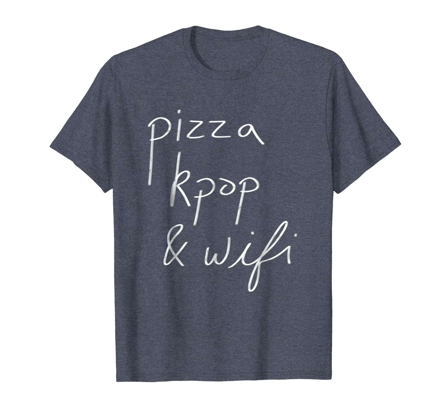 

pizza kpop and wifi korean k-pop fan tshirt, White;black