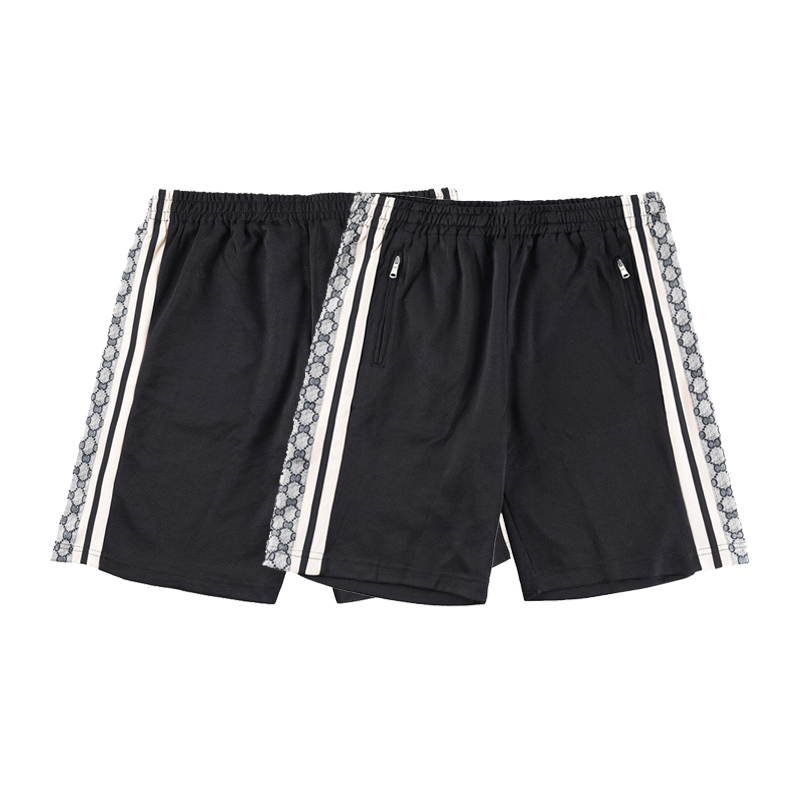 

g Jiachao brand 21ss side letter snake shorts straight tube loose slim men's and women's versatile beach pants, Black