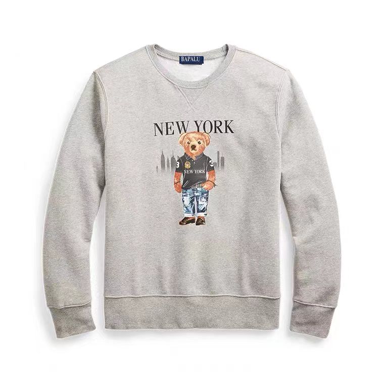 

bear new pullover plush long-sleeved POLOS shirt T-shirt cartoon bear loose round neck printing bear ZY24, 234