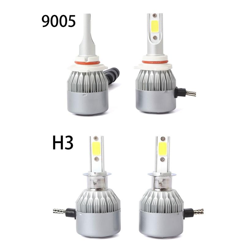 

Car Headlights 4Pcs C6 LED Headlight Kit COB H3/9005 36W 7600LM White Light Bulbs