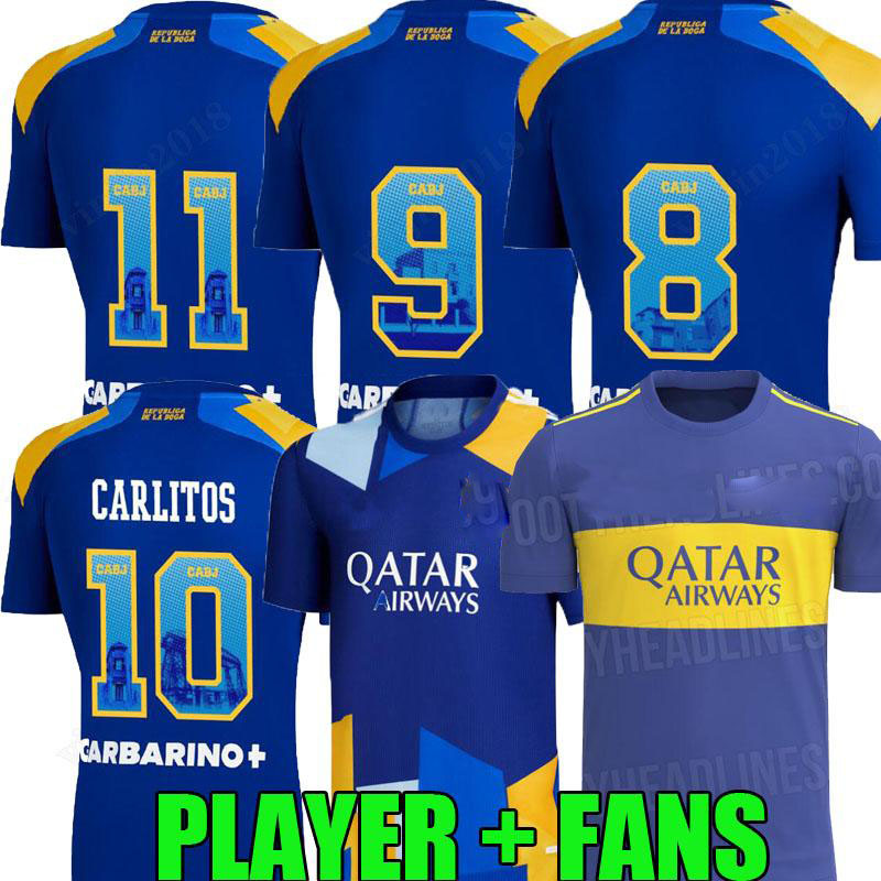 

2021 2022 Boca Juniors soccer jerseys HOME THAI version third away 21 22 MARADONA TEVEZ GAGO OSVALDO CARLITOS Pavon SALVIO PEREZ DE ROSSI me, Black;yellow