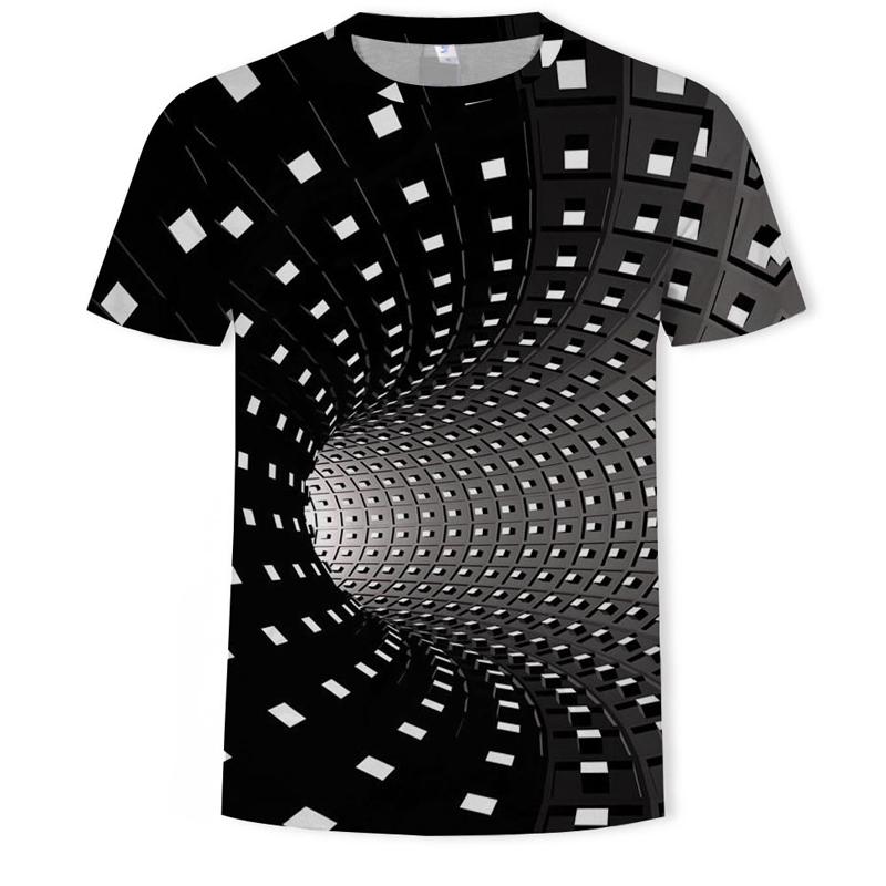 

Wholesale Mens Graphic T Shirt Fashion 3 Digital Tees Boys Casual Geometric Print Visual Hypnosis Irregular Pattern Tops Eur Plus Size XXS-6XL, Mix colors