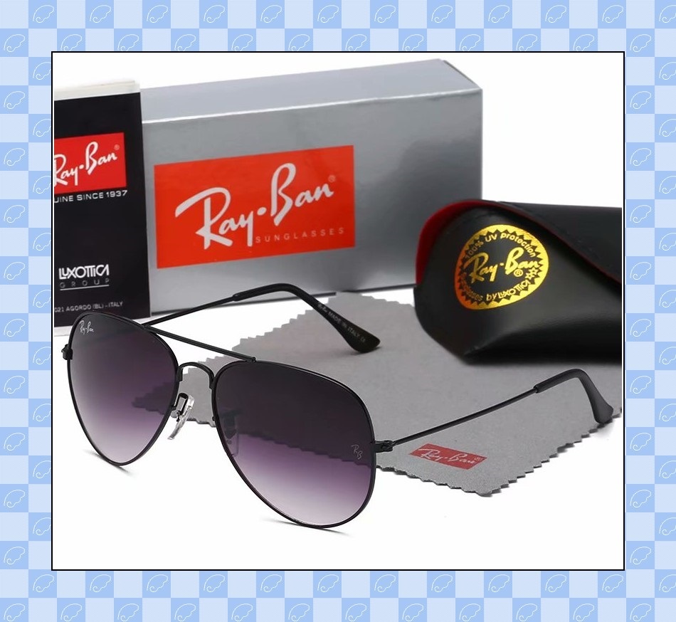 

High Quality Ray Men Women Sunglasses Vintage Pilot Aviator Brand Sun Glasses Band UV400 Bans With Box and Case 3025, White;black