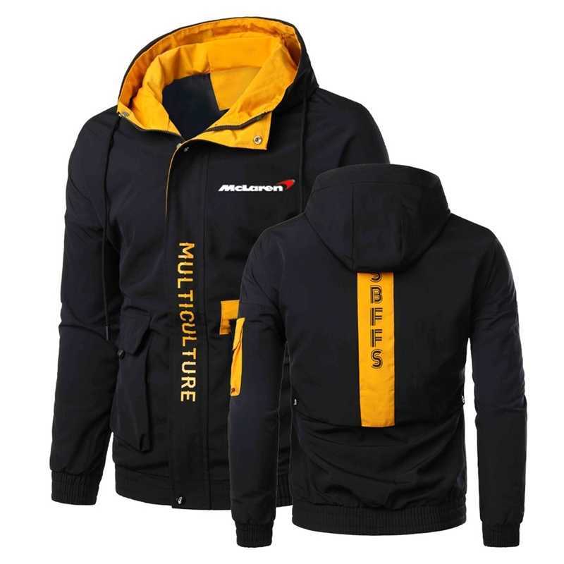 

McLaren 2021 Spring and Autumn Casual Printing Hooded Outwear Leisure High Quality Zipper Male College style Jackets