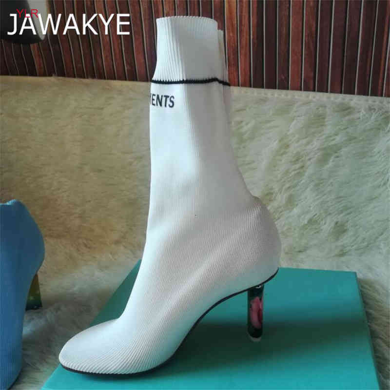 

New White Design Lighter Inpired Strange Heel Sock Boots Woman Sexy High Heel Shoes Women Blue Beige Stretch Boots, Wine red