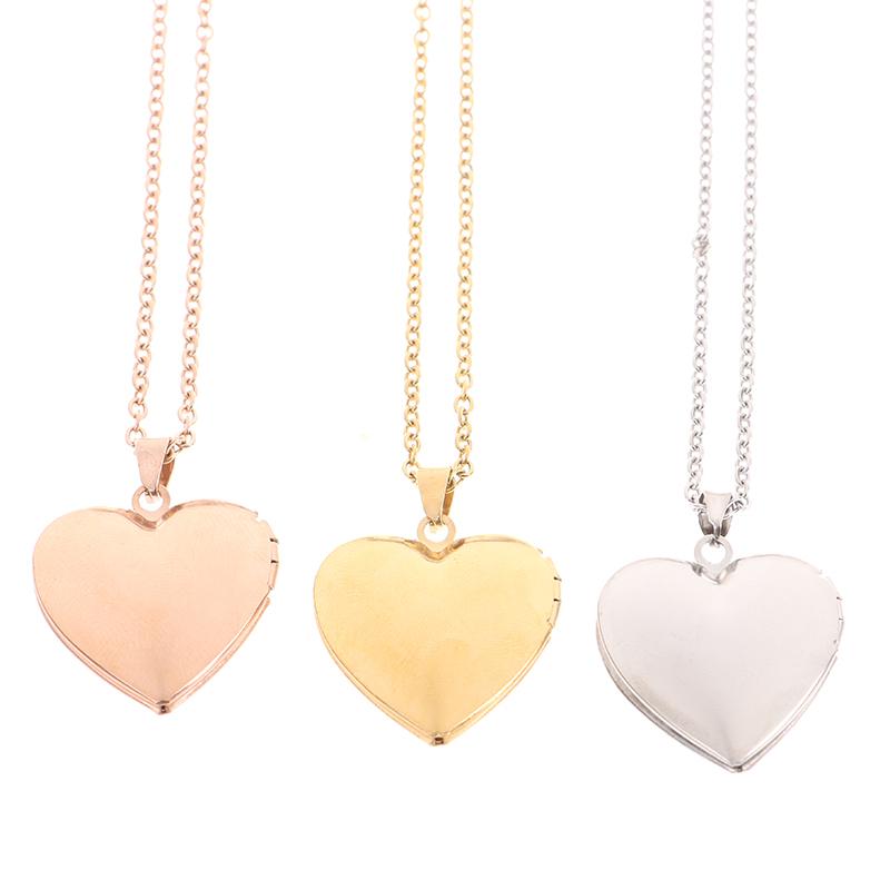 

Pendant Necklaces 1PC Heart Shaped Friend Po Picture Frame Locket For Necklace Jewelry Couple Valentine's Day Gift Romantic