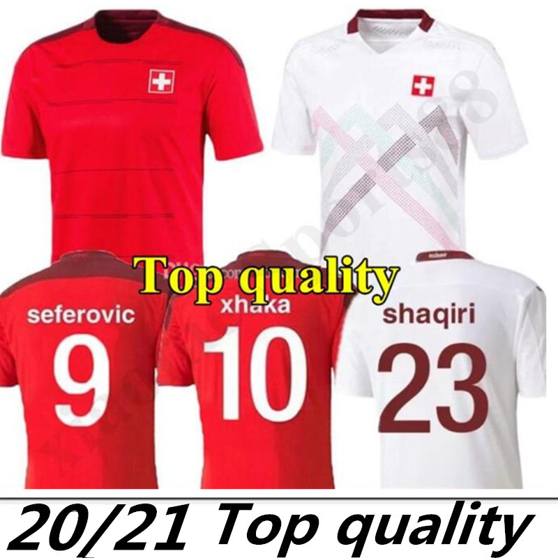 

European Cup 2021 Switzerland home away Soccer Jersey 20 21 SEFEROVIC FREULER SHAQIRI LANG EMBOLO BEHRAMI Swiss Red Men Football Shirt
