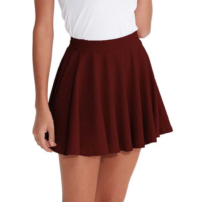 

Fashion Preppy Style Elastic High Waist Girls Pleated Skirt Student Cute Sweet Dance Skirt M30184 210526