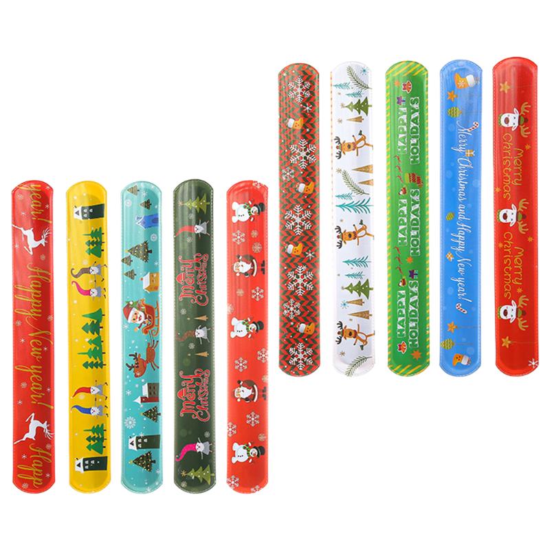 

charm bracelets 30pcs christmas slap bracelet colorful wristbands adjustable (random style), Golden;silver