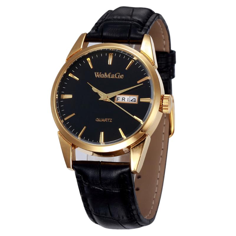 Wristwatches WoMaGe Origin Unisex Watches Rose Gold Case Watch Wrist Relogios Quartz Women Dress Day Date Clock-image-716212660