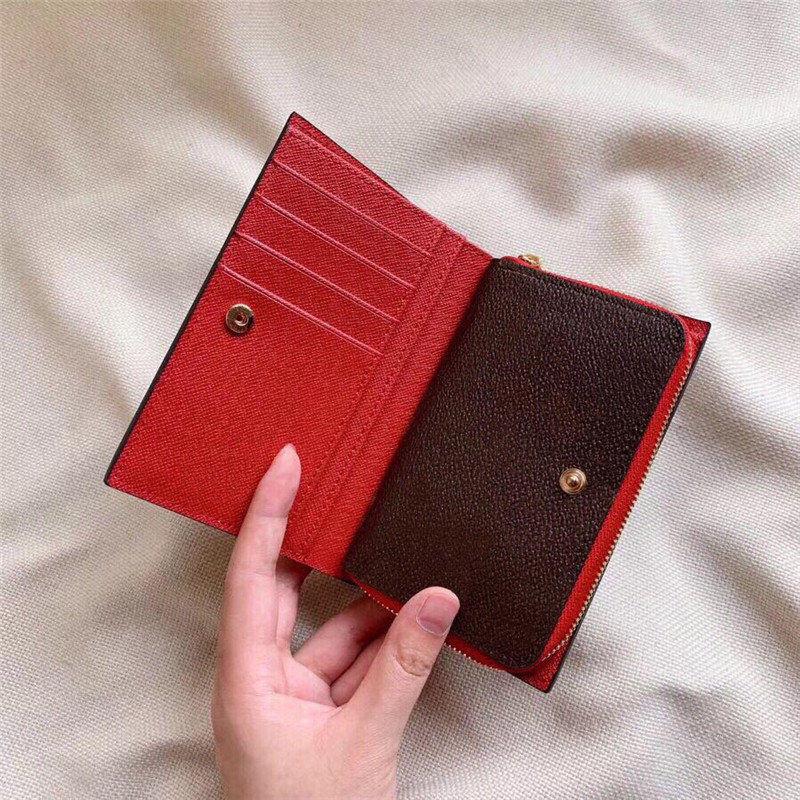 

Luxury brand genuine leather money Purses Mini Wallets Mens Womens Fashion clip high Quality Coin card passport cover 210122V, Red;black