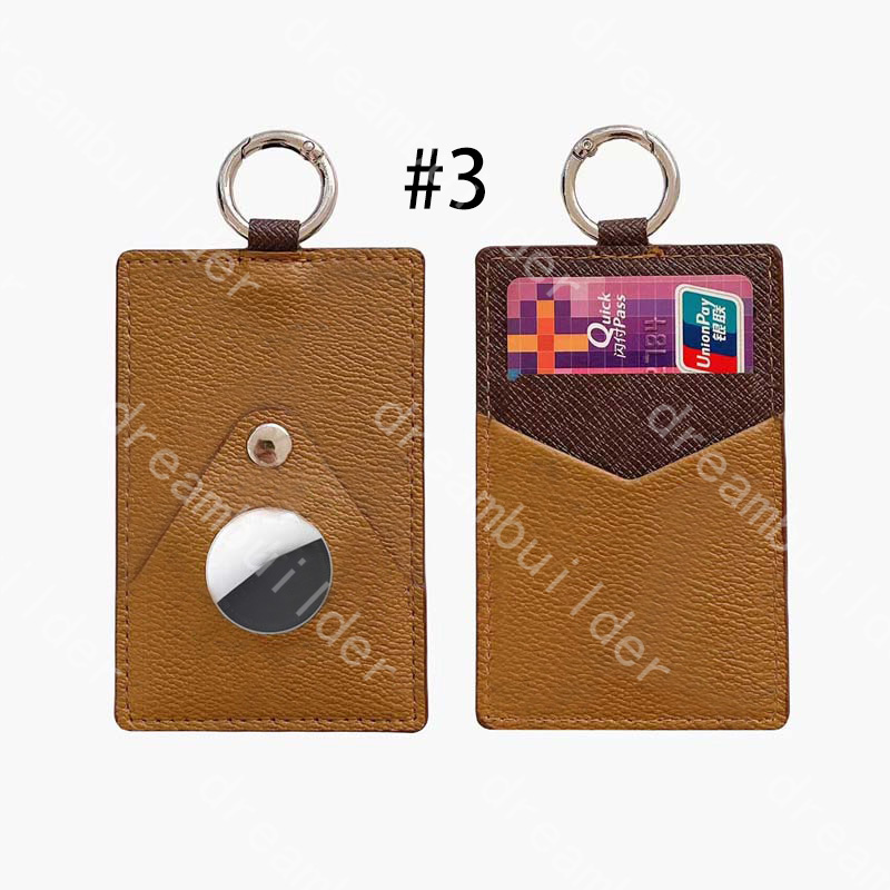 

2021 Top fashion designer cases for AirTag case PU leather key chain cardholder Anti-lost device protective cover Air Tag shell, #11 white square