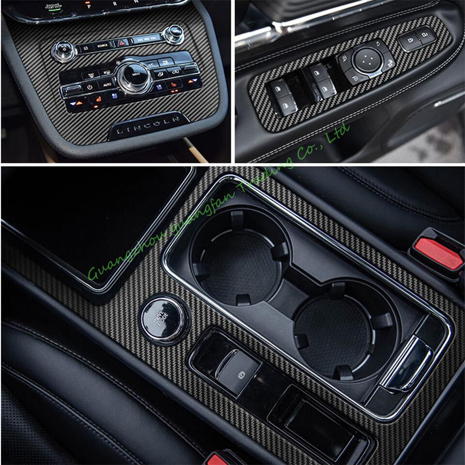 

For Lincoln Corsair 2020-2022 Interior Central Control Panel Door Handle 3D 5D Carbon Fiber Stickers Decals Car styling Accessorie, Left hand drive