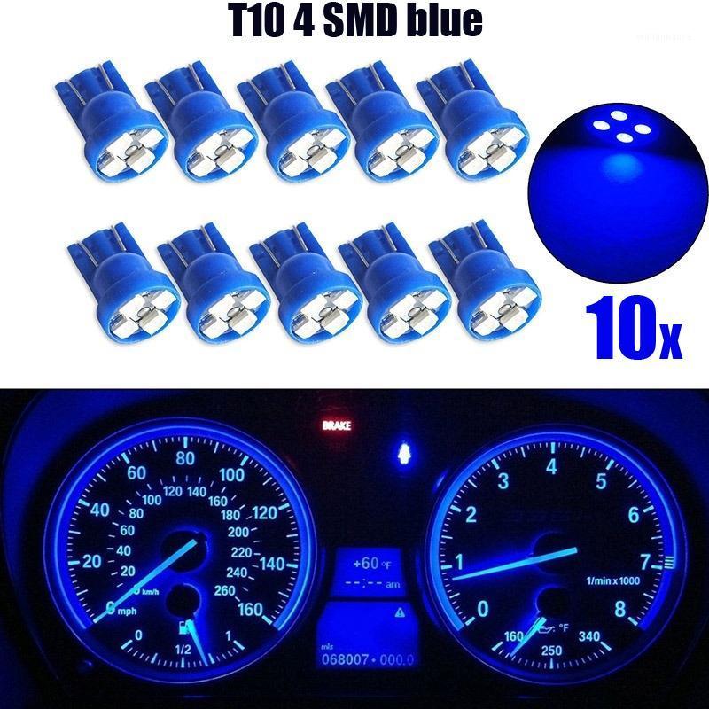 

Emergency Lights 10pcs/set Car Light T10 4SMD 1210 LED Wedge Dashboard Gauge Cluster Bulb Blue Reading