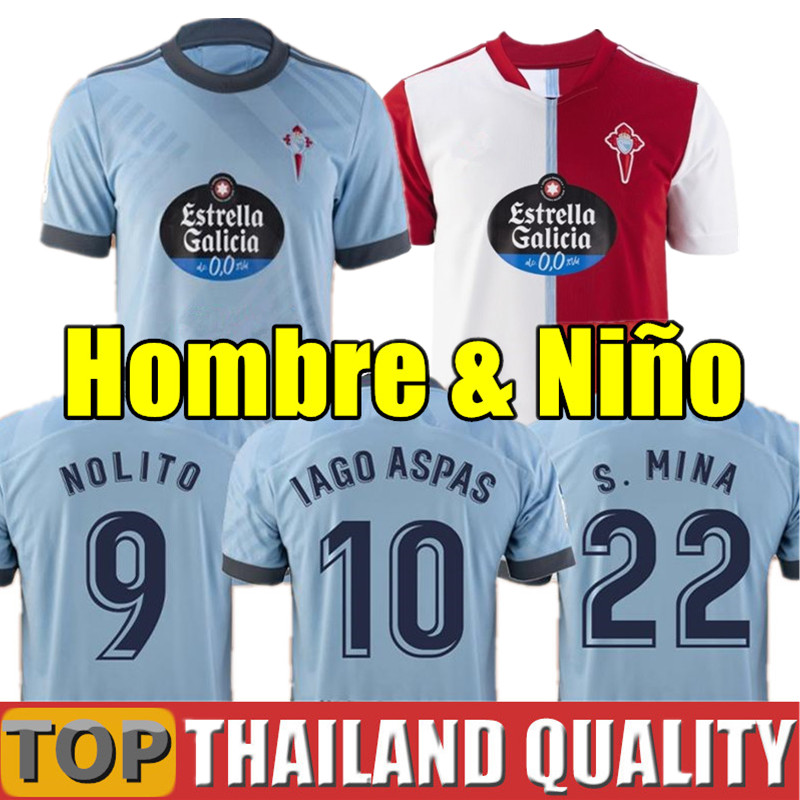 

21 22 RC Celta de Vigo Soccer Jerseys 2021 2022 LOBOTKA IAGO ASPAS SANTL MINA Home away Football Shirt SISTO BOUFAL camiseta futbol Men Kids kit uniform, 21/22 home - kids