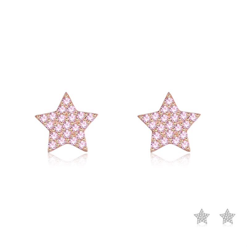 Stud ZEMIOR 925 Sterling Silver For Women Trendy Star Earrings Clear Cubic Zirconia Small Fine Jewelry-image-698735389