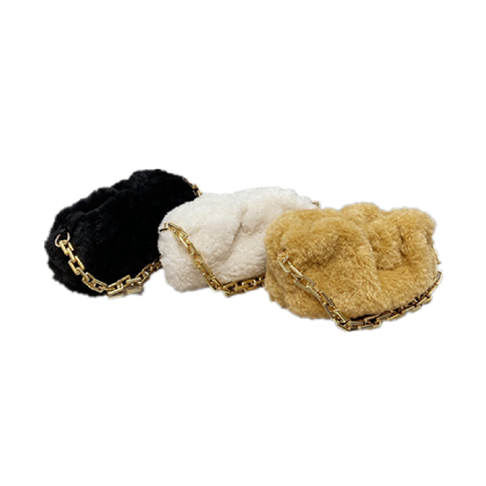 

Luxury Women Furry Cloud Shoulder Bags Winter Warm Fur Chain Bag Hobos Purses Lady Soft Baguettes Handbags Fashion Small Totes Top quality, Contact seller