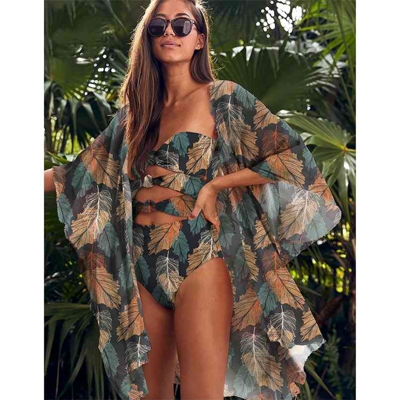 

Swimsuit Bandeau Swimwear Women Print Bow Monokini Push up Backless Bathing Suits Floral Sexy Bodysuit Beachwear 210630, Only skirt w5