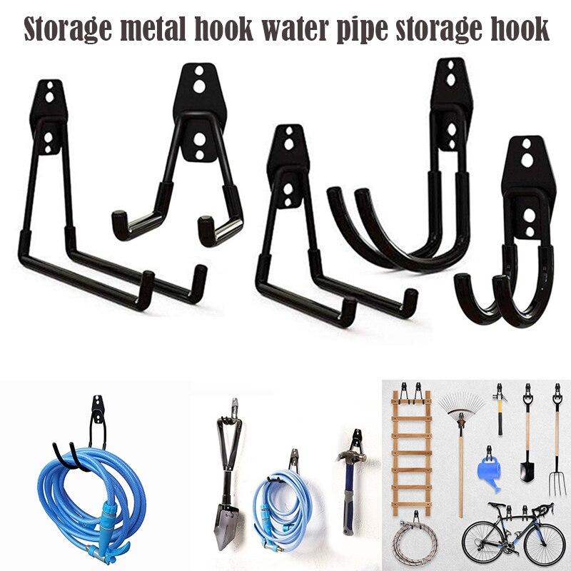 

Hooks & Rails Heavy Duty Metal Hook Garage Storage Rack Wall Mount Bicycle Hanger Ladders Garden Tool Anti-slip Organizer