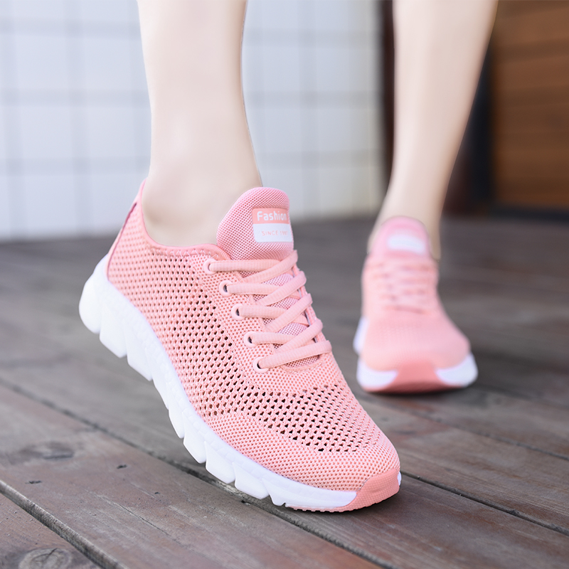 

Top Fashion 2021 Off Mens Womens Sport Running Shoes High Quality Solid Color Breathable Outdoor Runners Pink Knit Tennis Sneakers SIZE 35-44 WY30-928