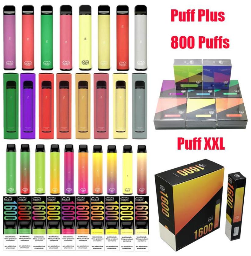 

Puff Bar Plus XXL Disposable Vape Pen Electronic Cigarette 800 1600 Puffs Kit Prefilled Cartidge Vs Bang Edge