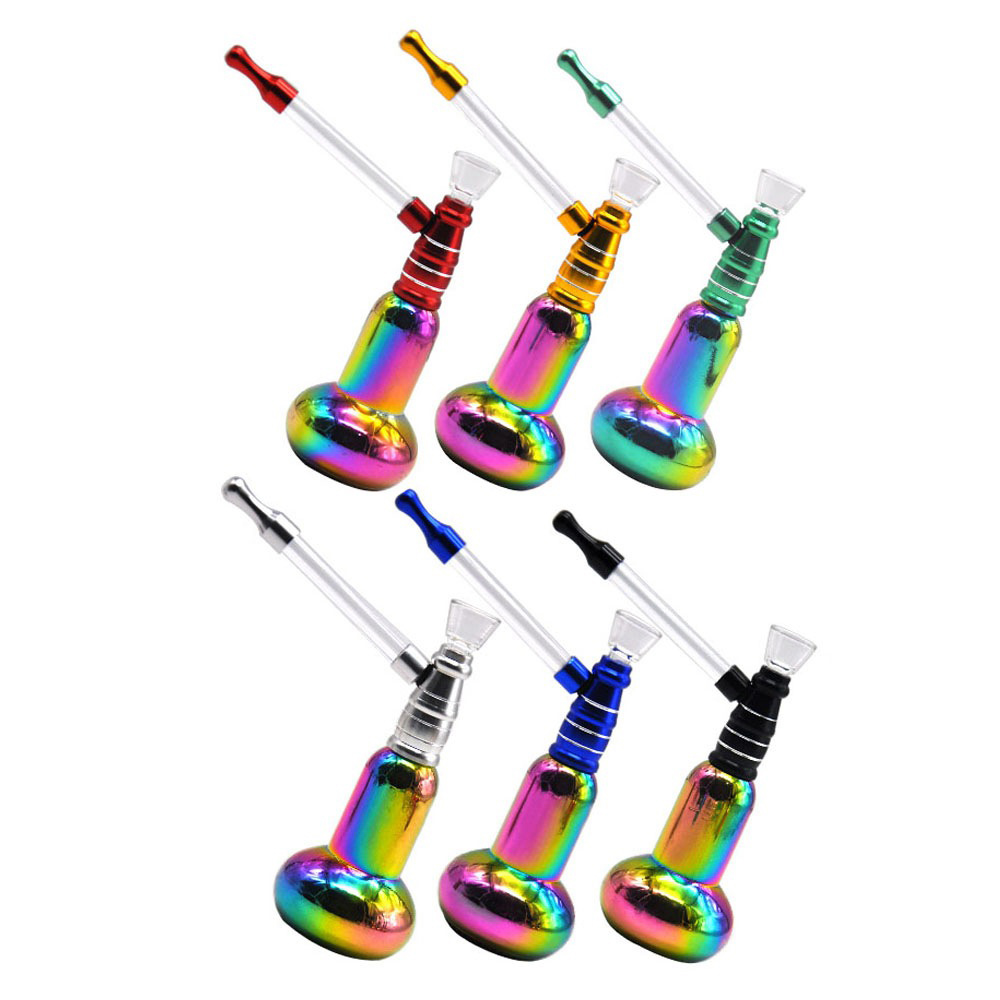 

Rainbow Bottle Glass Bowl Pipe Hookah Top With Colorful Water Pipes Travel Smoking Set