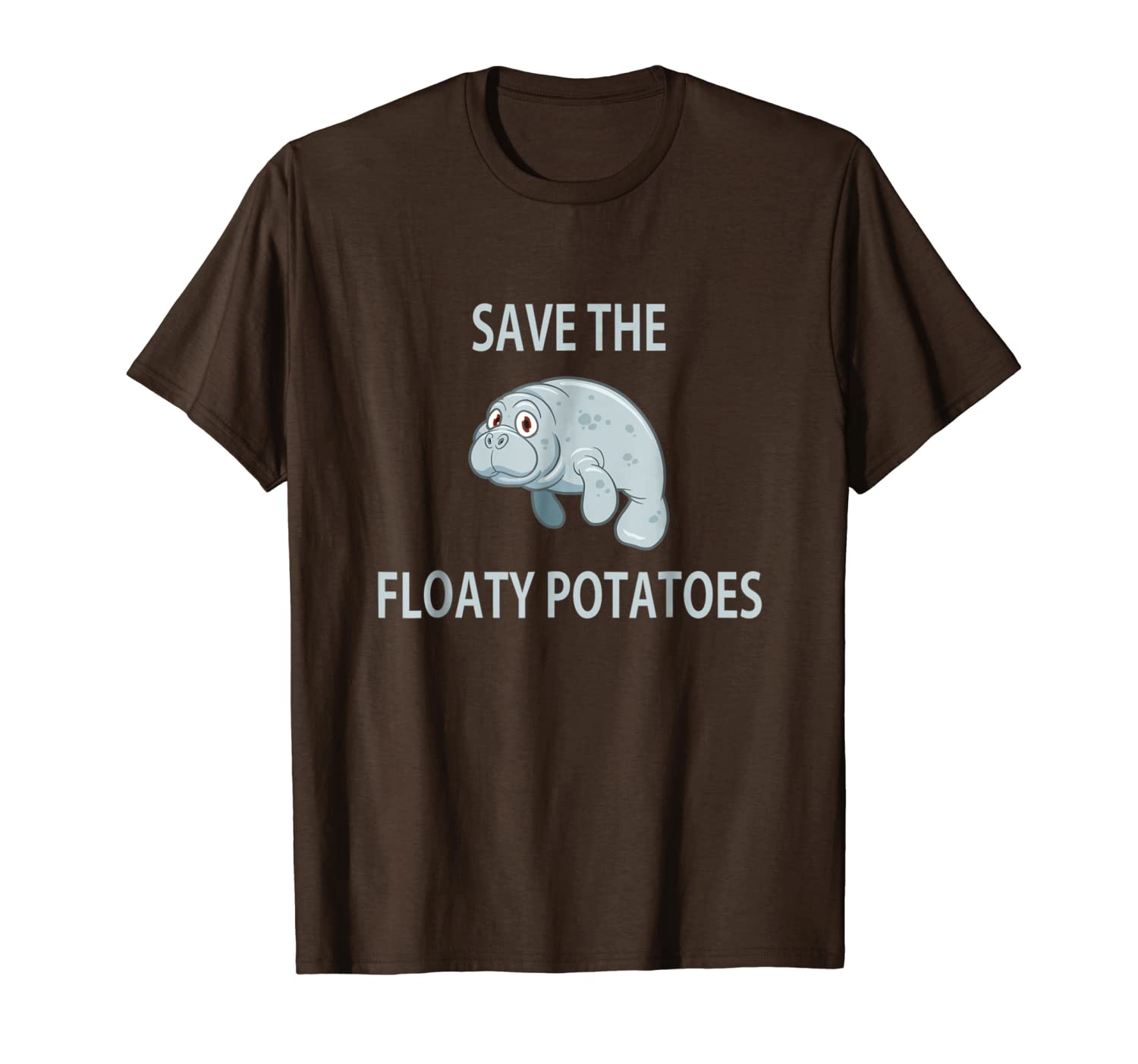 

save the floaty potatoes shirt - funny manatee shirts, White;black