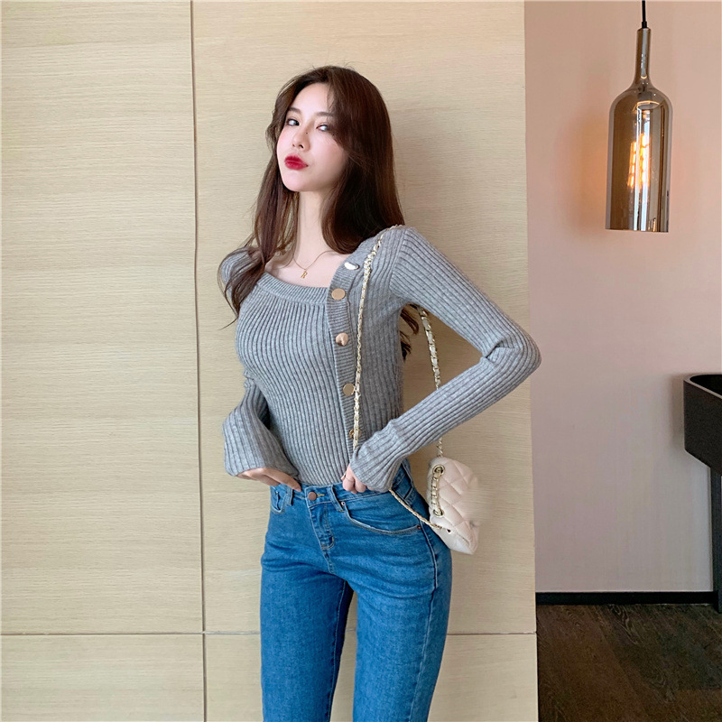 

New Autumn Ladies All-match Sweater Single-breasted Knitted Cardigan 2022 Long Sleeve Chic Solid Color Top Women, Beige