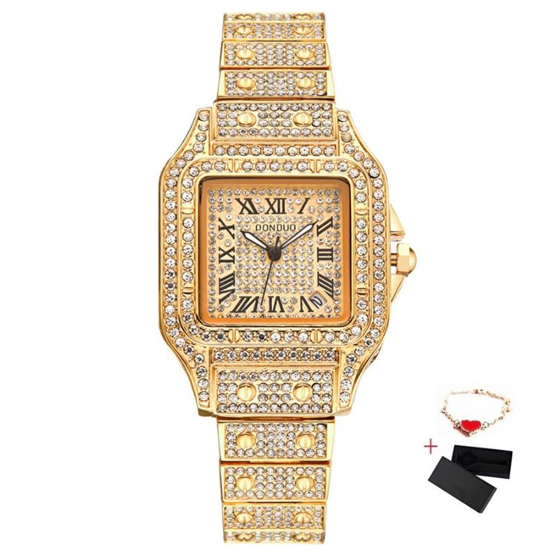 

Wristwatches Ponduo Woman Watch Luxury Rose Gold Wrist For Women Steel Unique Quartz Ladies Watches Female Clock 2021, Silver