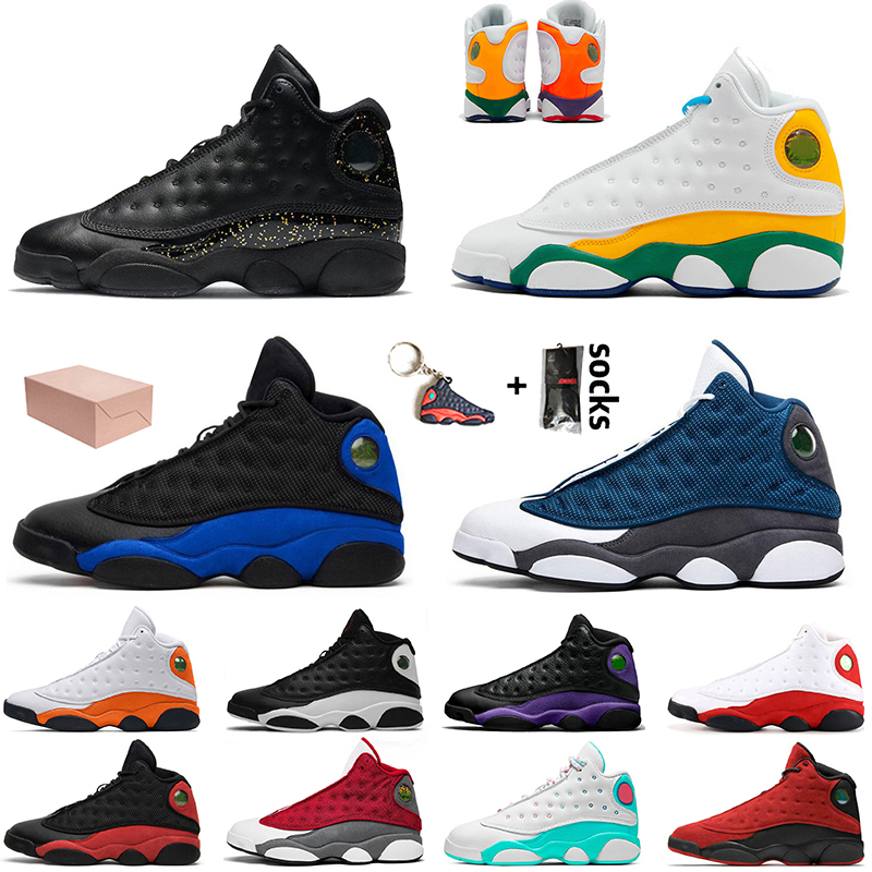 

2021 Jumpman 13 With Box Men Women 13s Basketball Shoes Gold Glitter Red Flint Sneakers Playground Hyper Royal Island Green Court Purple Trainers, No.25 playoffs 40-47