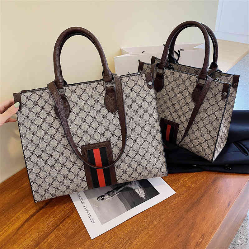 

Summer bag women's new fashion large capacity Tote Bag casual one shoulder portable Handbags Premium, Gd coffee large