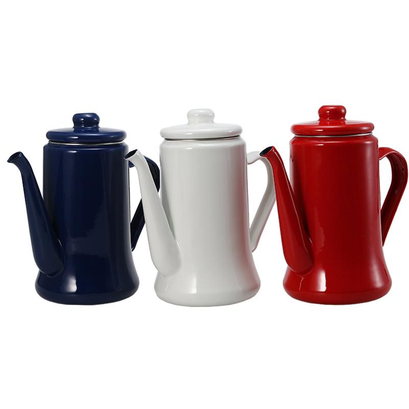 

Coffee Pots 1.1L Enamel Pot Hand Tea Kettle Induction Cooker Gas Stove Universal