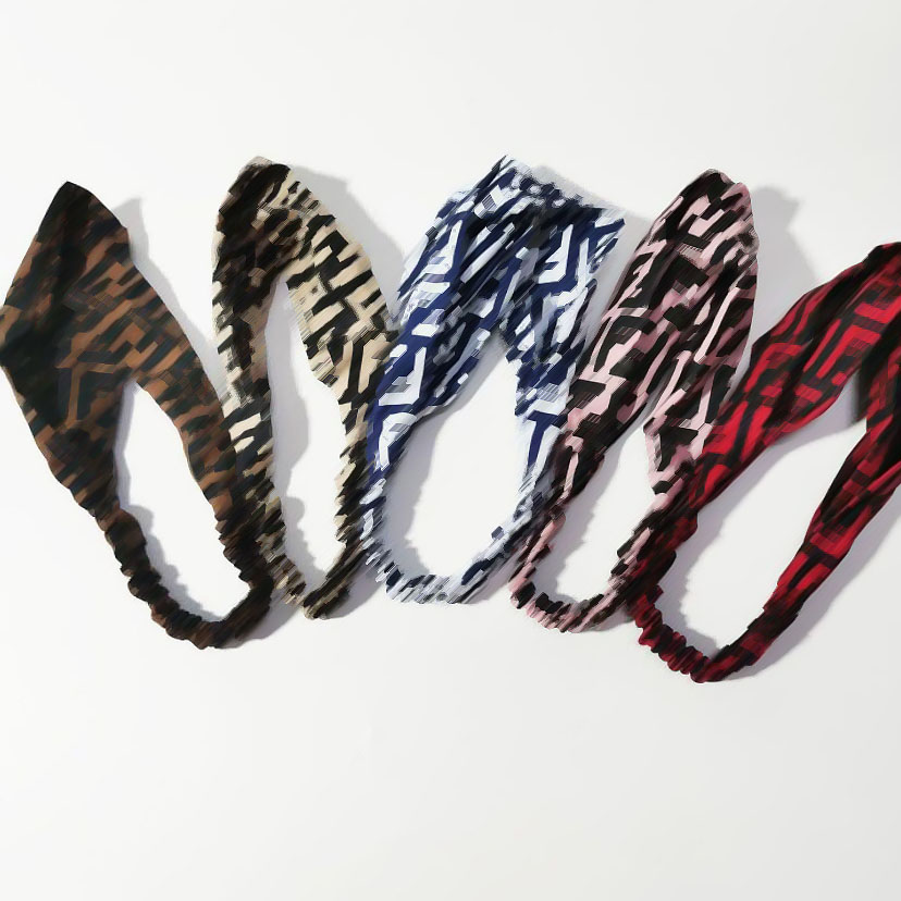 

4colors Wholesale Brand Desinger F Letters Pattern Print Headband Fashion Charm Women Cross Knotted Yoga Headbands Luxury Twist Turban Hair Hoop Headwraps