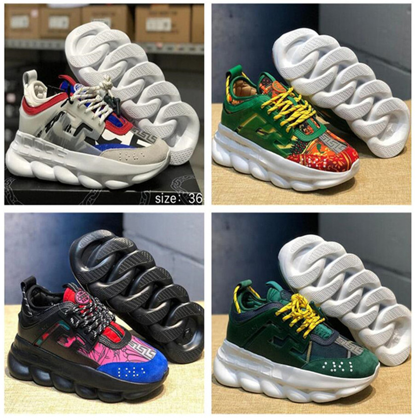 

2021 Platform casual sneakers Chain Reaction Leather boots Trainers classic originals Patchwork Leisure outdoor Shoe Lace-up Print student, Black