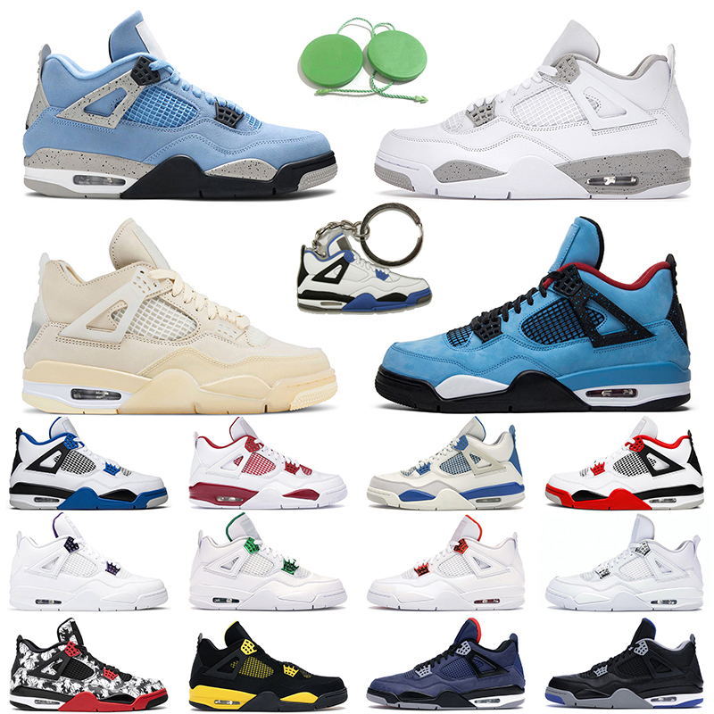 

4 Retro Cactus Jack men women Basketball Shoes 4s University Blue White Oreo Black Cat mens trainer sports sneakers, Purple metallic