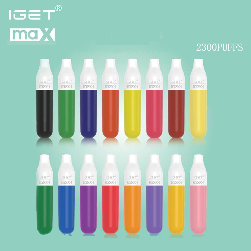 

100% Original IGET MAX Disposable Pod E-cigarette Device Kit 2300 Puffs 8ml Prefilled Pods Cartridges 1100mAh Battery Stick Vape Pen Authent