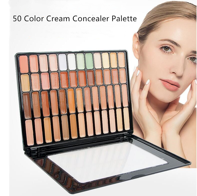 

50 Color Cream Concealer Palette Professional Contour Makeup Cosmetic Palette Salon and Daily Use Contouring Foundation Kit, Mixed color