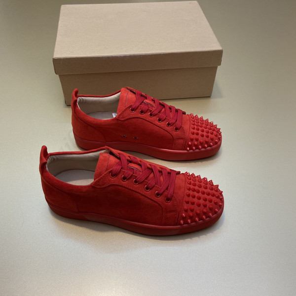 

2021 Top Designer Men Women Casual Shoes Bottom Studded Spikes real luxurys Insider Sneakers Black Red fashion Leather Low-top sho f7MV#
