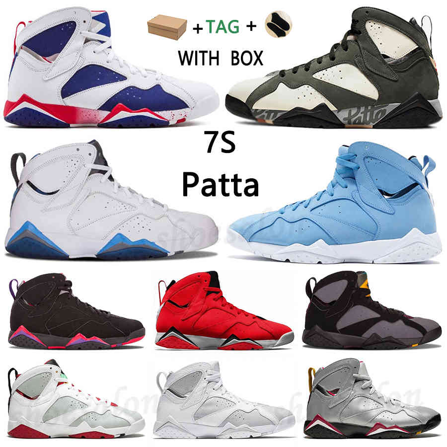 

2021 Fashion jumpman 7 mens GMP 7s X Patta OG SP Pantone Olymipc shoes French Blue Reflective Of A Champion men basketball Ray Allen