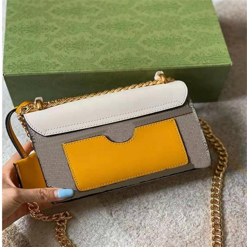 

2021 G's Latest Lucchetto Messenger Bag Quality Hardware Cross Body Sunshine Orange Patchwork Creamy White Color Shoulder Bags Fashion Wallet Purse, Yellow