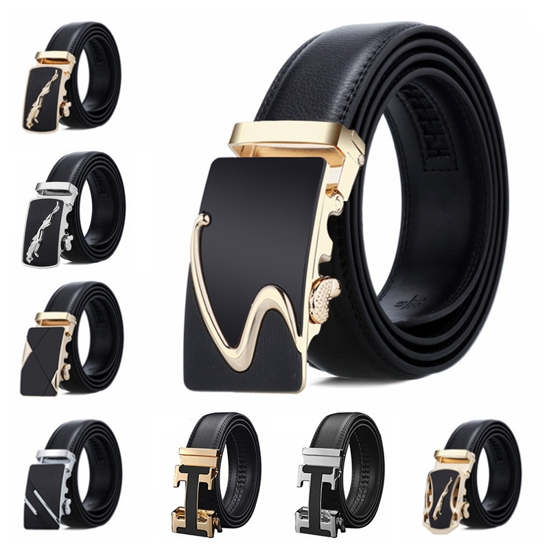 

Top selling automatic buckle business soft men's leather belt, Black;brown