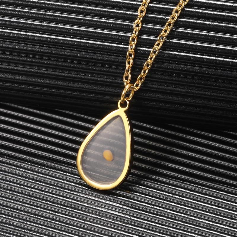 

Pendant Necklaces Transparent Mustard Seed Gold Plating Platinum Water Drop Necklace Clavicle Chain Jewelry Gifts For Women