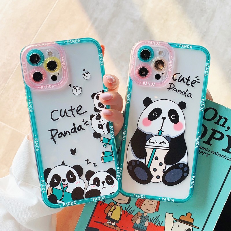 

Cute Cartoon Panda Phone Cases Transparent Clear Shockproof Soft Silicone TPU Shell Cover For iPhone 13 12 11Pro Max Xs X 7 8 Plus XR 13pro, #2
